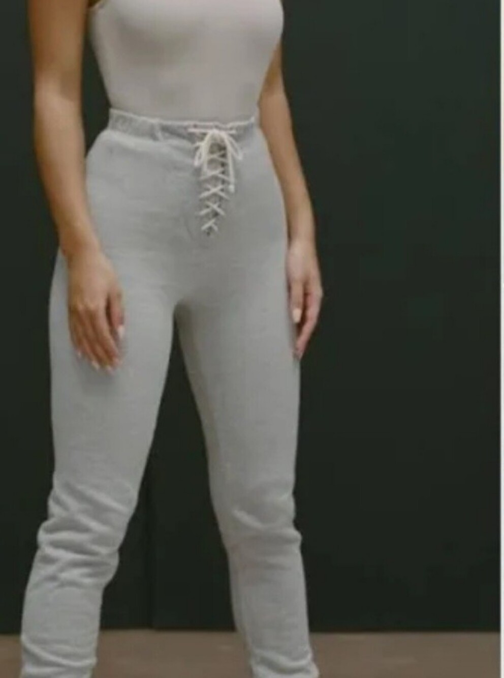 JOAH BROWN High-Waist Lace-Up Sweatpants